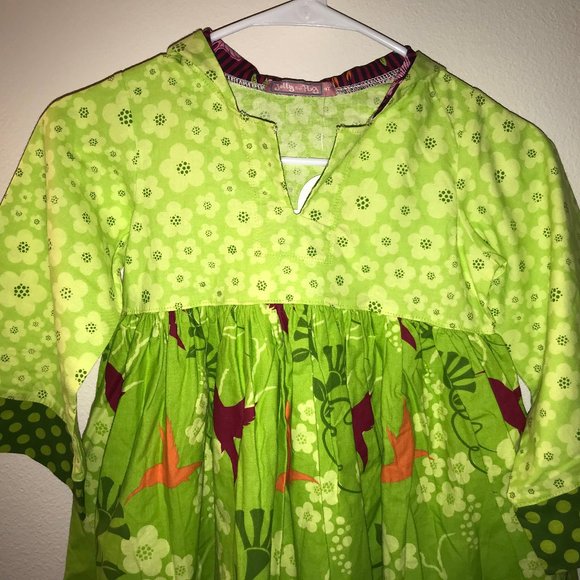 Jelly the Pug Hummingbird Dress Green Hooded 4T - Picture 3 of 10